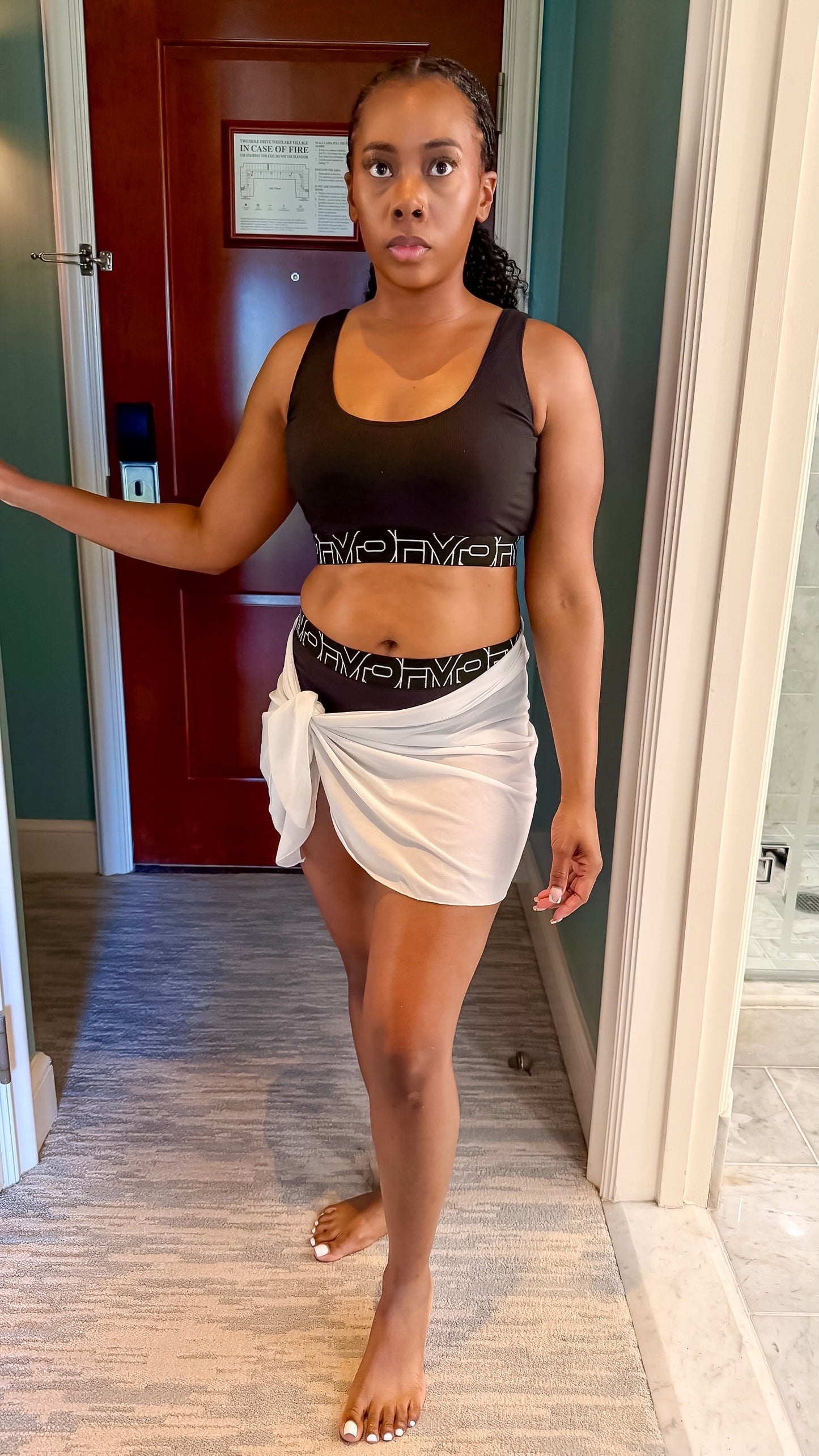 Rib Monogram Swimsuit
